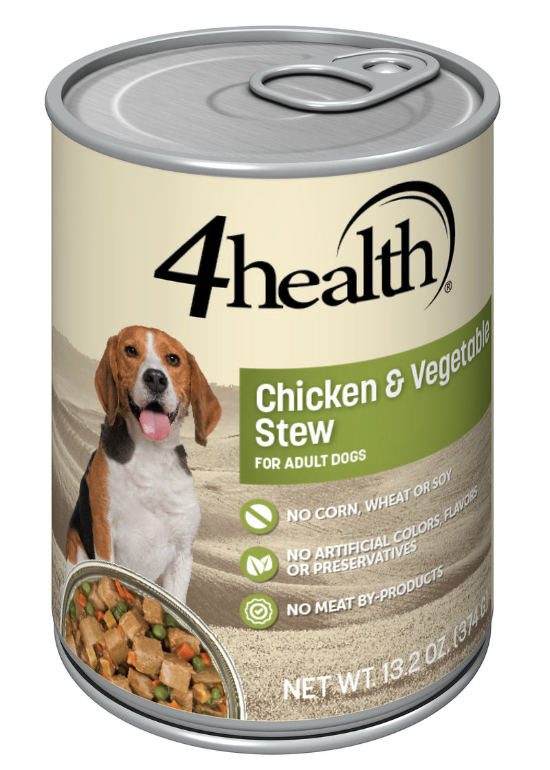 4health with Wholesome Grains Chicken & Vegetable Stew Canned Dog Food, 13.2 oz.