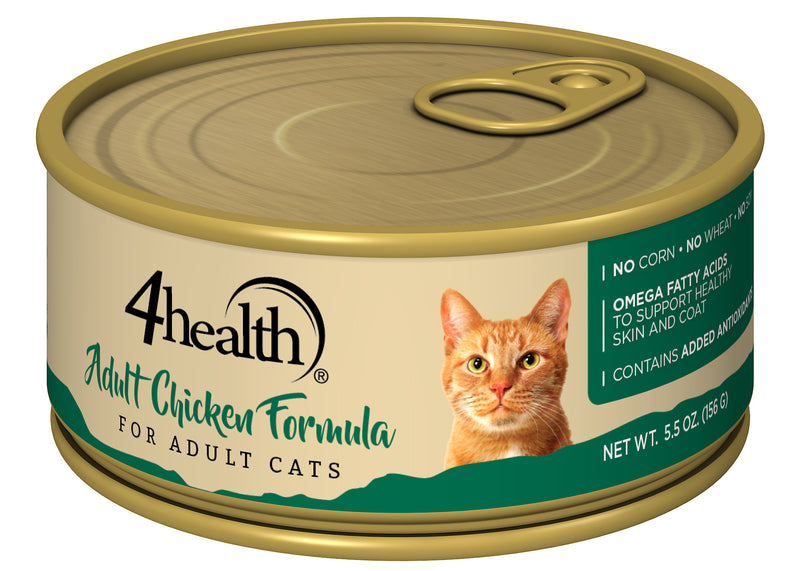 4health with Wholesome Grains Cat Adult Chicken Formula Wet Cat Food, 5.5 oz. Can