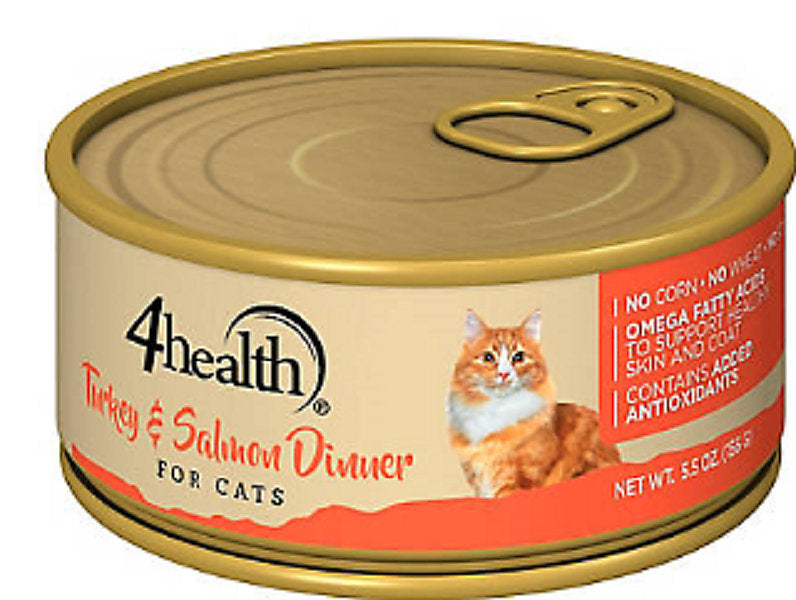 4health with Wholesome Grains Cat Turkey & Salmon Wet Cat Food 5.5 oz. Can