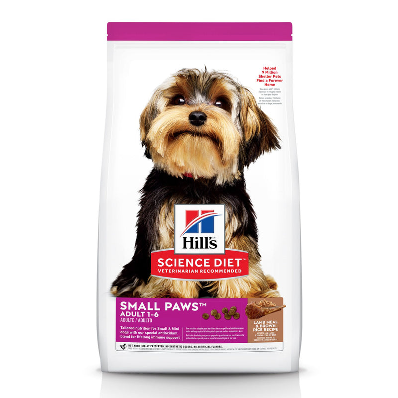 Hill's Science Diet Adult Small Paws Dry Dog Food, Lamb Meal & Brown Rice Recipe