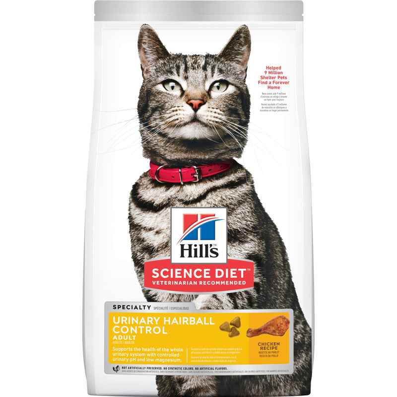 Hill's Science Diet Adult Urinary & Hairball Control Dry Cat Food, Chicken Recipe