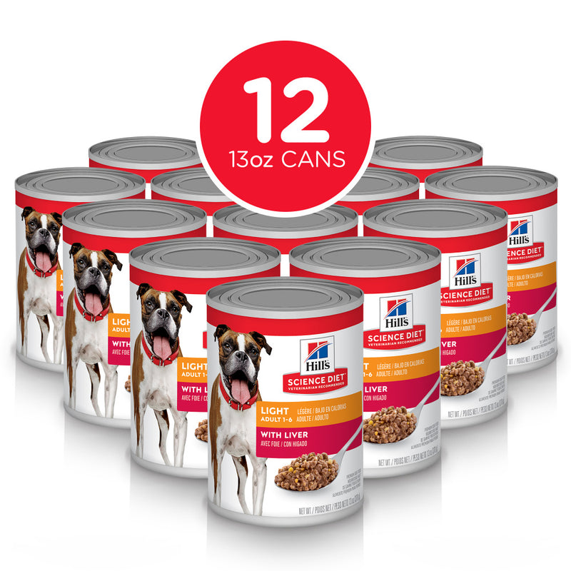 Hill's Science Diet Adult Light with Liver Recipe Canned Dog Food