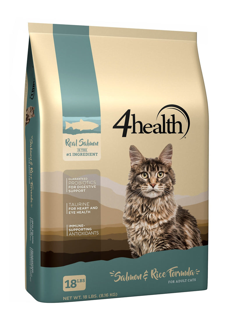 4health with Wholesome Grains Salmon & Rice Adult Dry Cat Food, 18 lb.