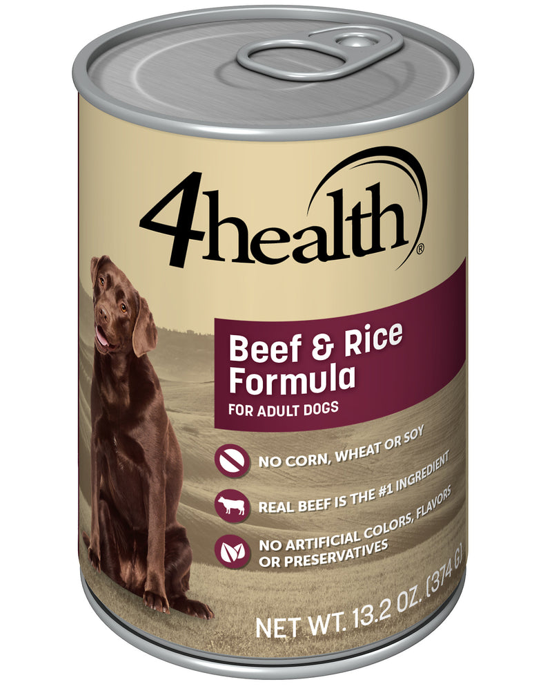 4health with Wholesome Grains Beef and Rice Wet Dog Food, 13.2 oz.