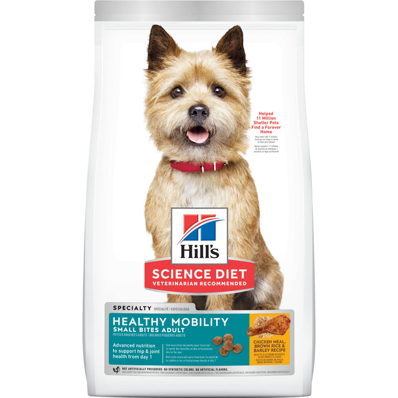 Hill's Science Diet Adult Healthy Mobility Small Bites Chicken Meal, Brown Rice & Barley Recipe Dry Dog Food