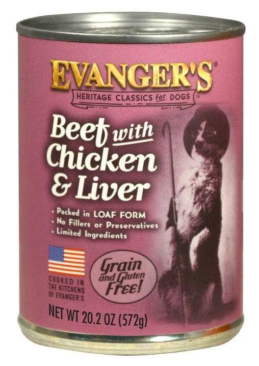 Evangers Classic Beef with Chicken And Liver Canned Dog Food