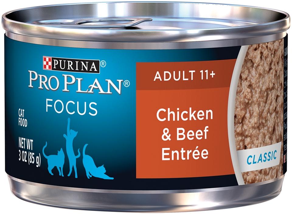 Purina Pro Plan Focus Senior Cat + Chicken & Beef Entree Canned Cat –