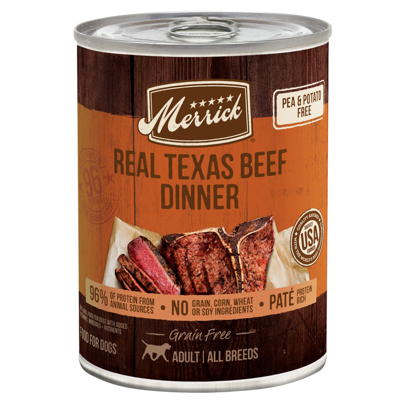Merrick Grain Free Real Texas Beef  Dinner Canned Dog Food