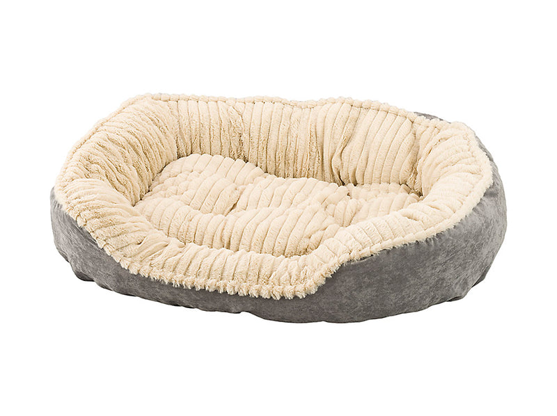 Sleep Zone Carved Plush Dog Bed, 32 inch Gray
