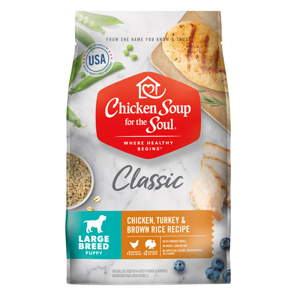 Chicken Soup For The Soul Large Breed Puppy Recipe with Chicken, Turkey & Brown Rice Dry Dog Food