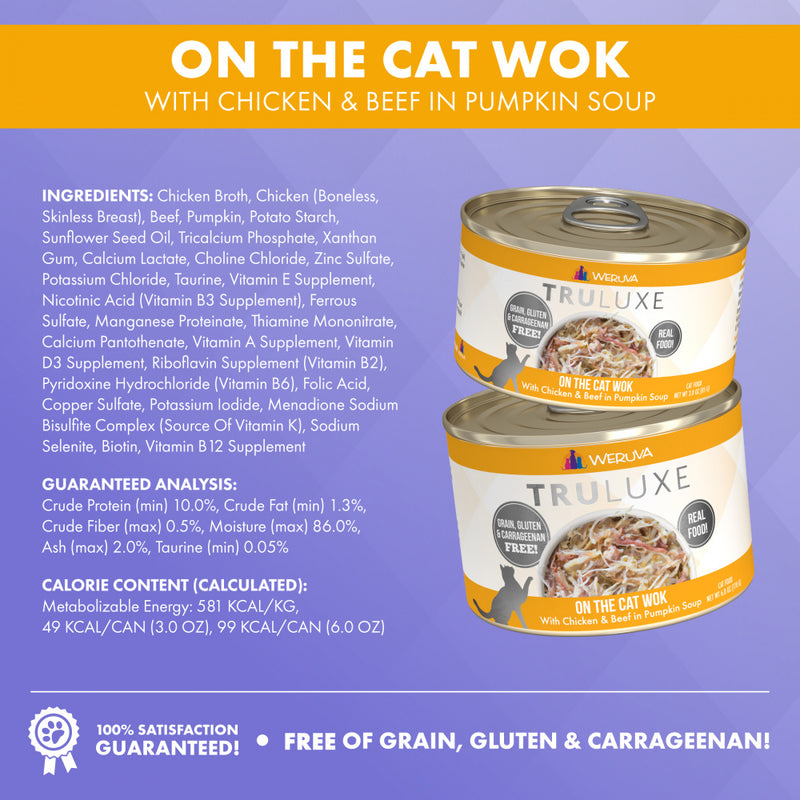 Weruva TRULUXE On The Cat Wok with Chicken & Beef in Pumpkin Soup Canned Cat Food