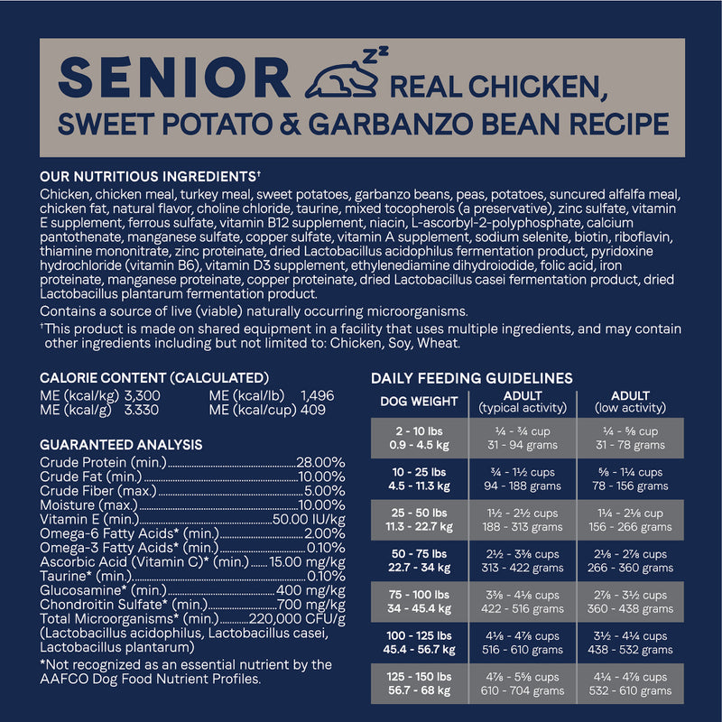 Canidae Grain Free PURE Chicken, Sweet Potato & Garbanzo Bean Recipe For Senior Dogs