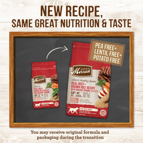 Merrick Classic Beef & Brown Rice Recipe with Ancient Grains Dry Dog F ...
