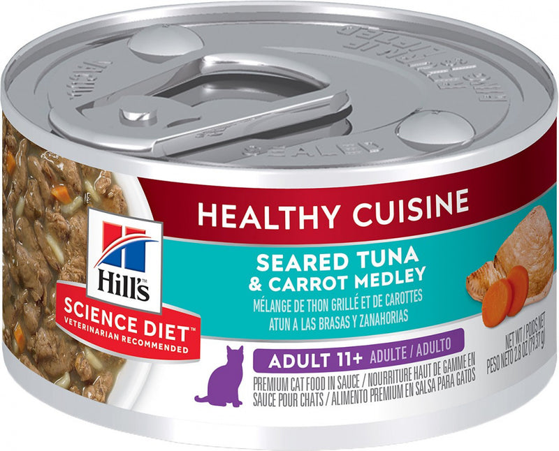 Hill's Science Diet Healthy Senior Cuisine Adult 11+ Seared Tuna & Carrot Medley Canned Cat Food