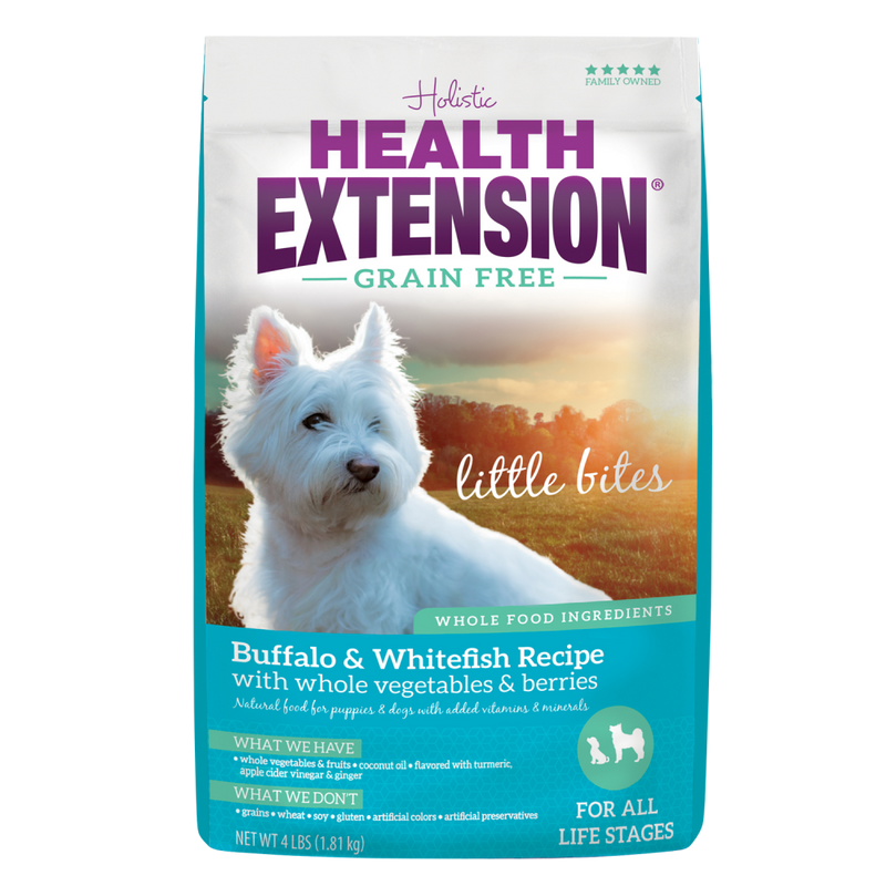 Health Extension Grain Free Buffalo and Whitefish Little Bites Recipe Dry Dog Food