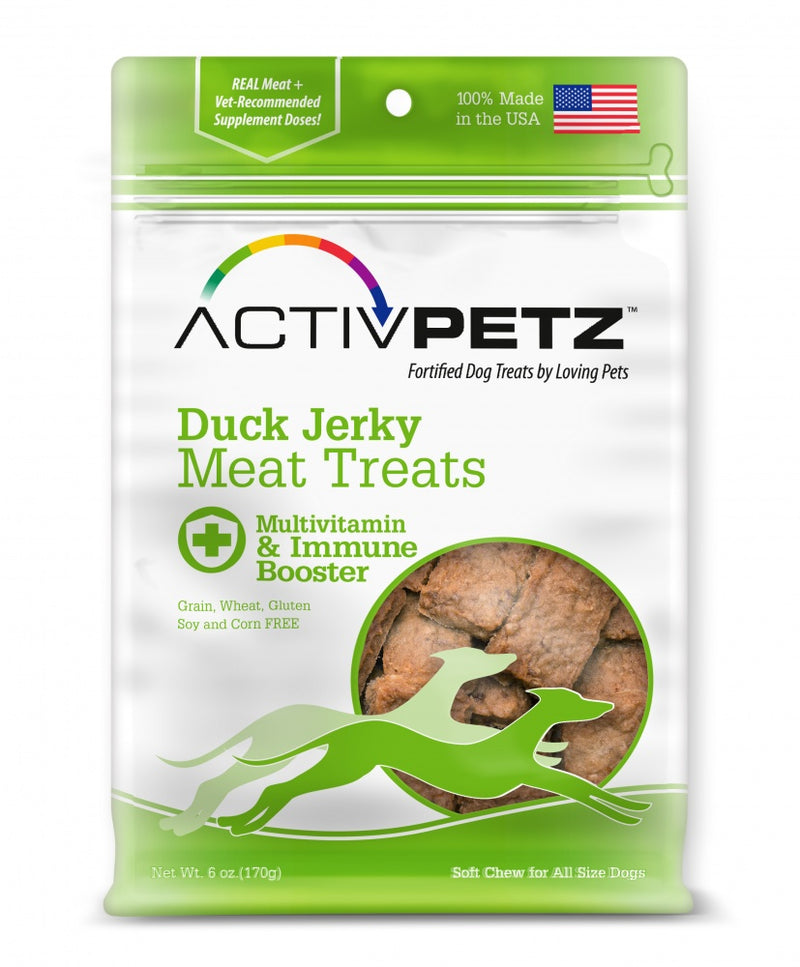 Loving Pets ActivPetz Grain Free Duck Jerky Multivitamin and Immune Maintenance Dog Treats