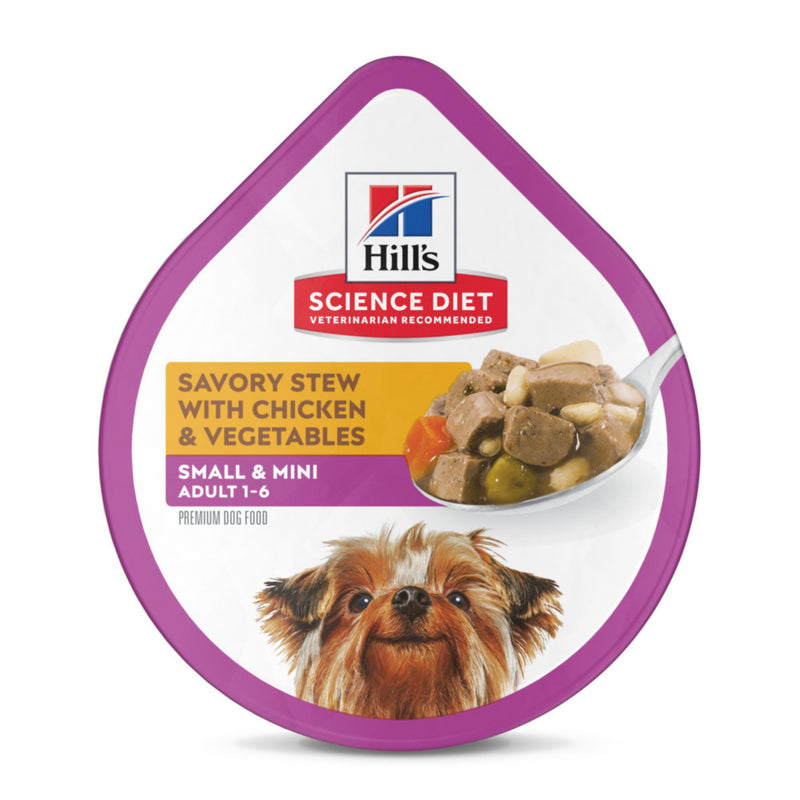 Hill's Science Diet Adult Small Paws Savory Stew with Chicken & Vegetables Dog Food Trays
