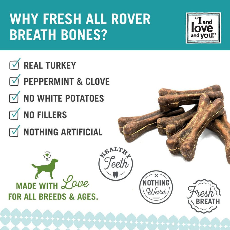 I and Love and You Fresh All Rover Small Breath Bones Dog Chews