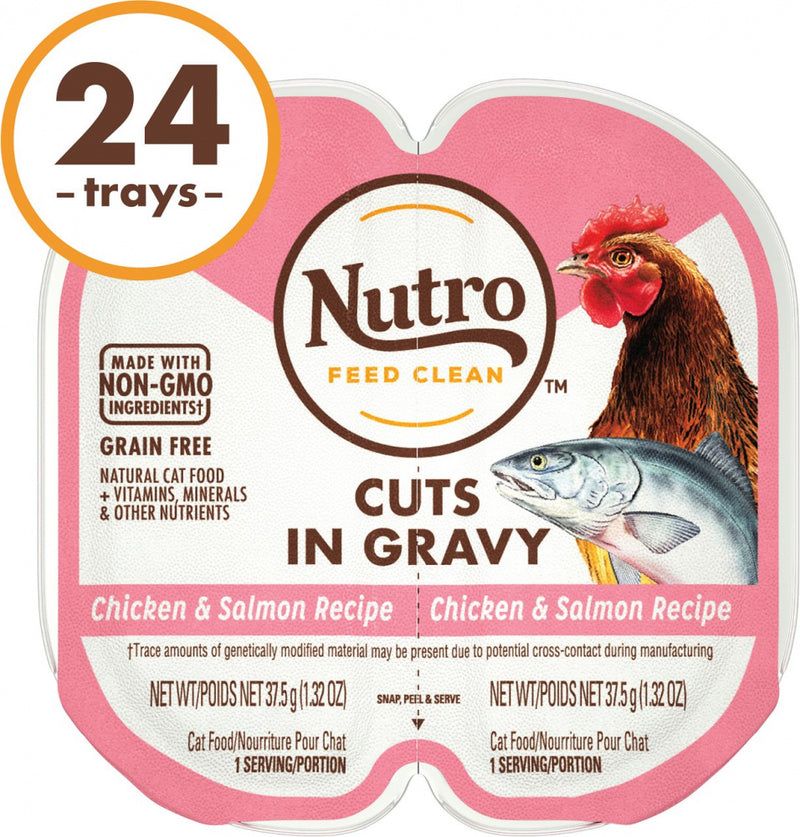 Nutro Perfect Portions Adult Grain Free Salmon & Chicken Pate Wet Cat Food Trays