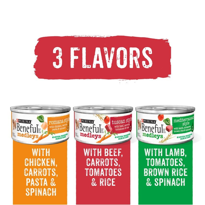 Purina Beneful Medleys Variety Pack Dog Food 12-3 oz. Cans