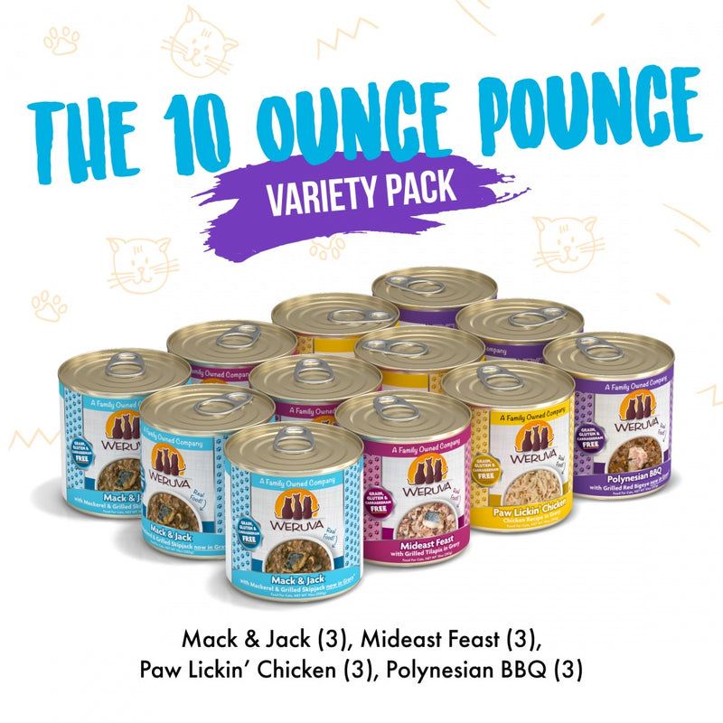 Weruva Classic The 10 Ounce Pounce Grain Free Canned Cat Food Variety Pack