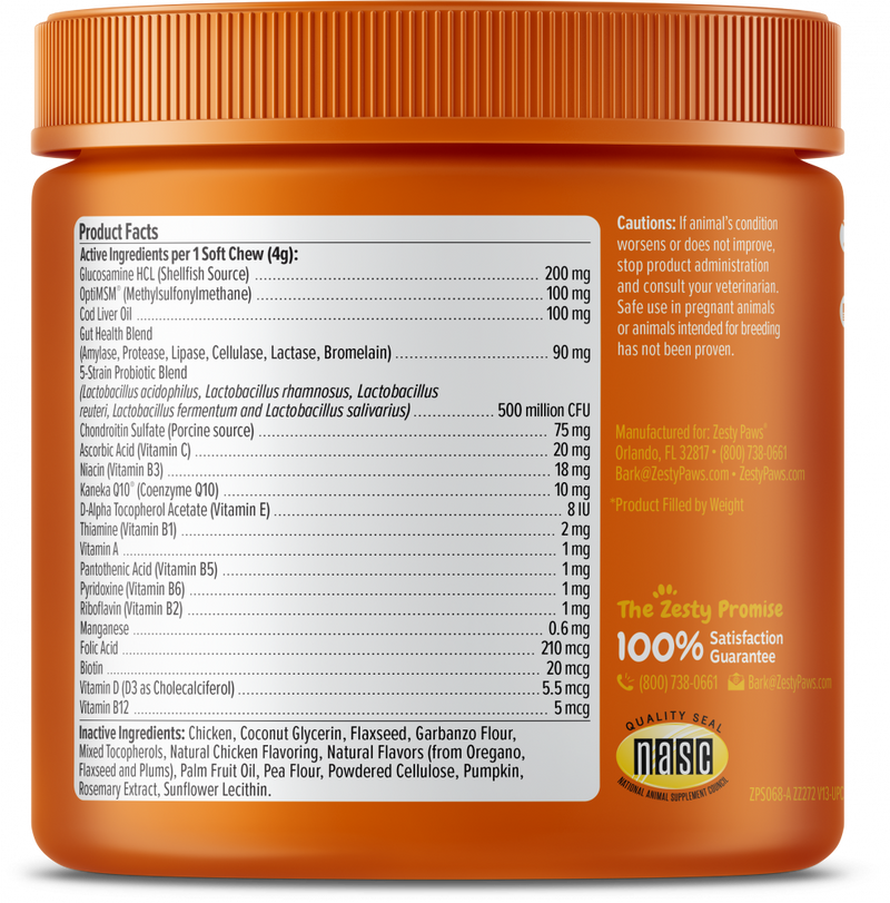 Zesty Paws 8-in 1 Multifunctional Bites Chicken 90ct