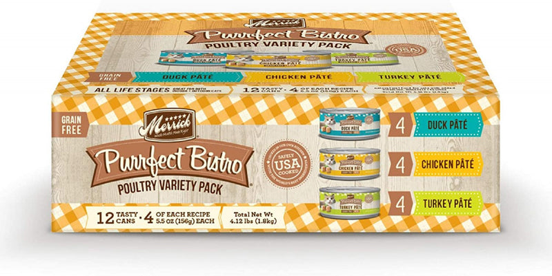 Merrick Purrfect Bistro Grain Free Poultry Variety Pack Canned Cat Food
