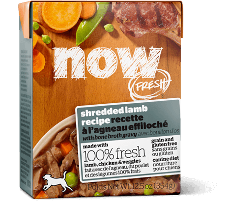 Petcurean NOW! Fresh Grain Free Shredded Lamb Recipe with Bone Broth Gravy Wet Dog Food