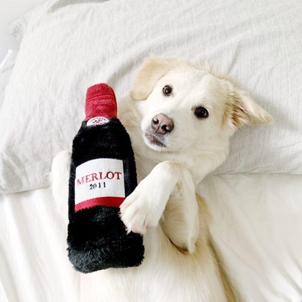 ZippyPaws Happy Hour Crusherz Red Wine Plush Dog Toy