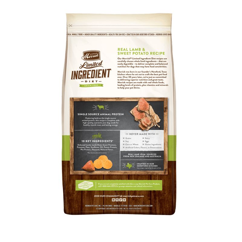 Merrick Limited Ingredient Diet Grain Free Real Lamb & Sweet Potato Recipe Dry Dog Food