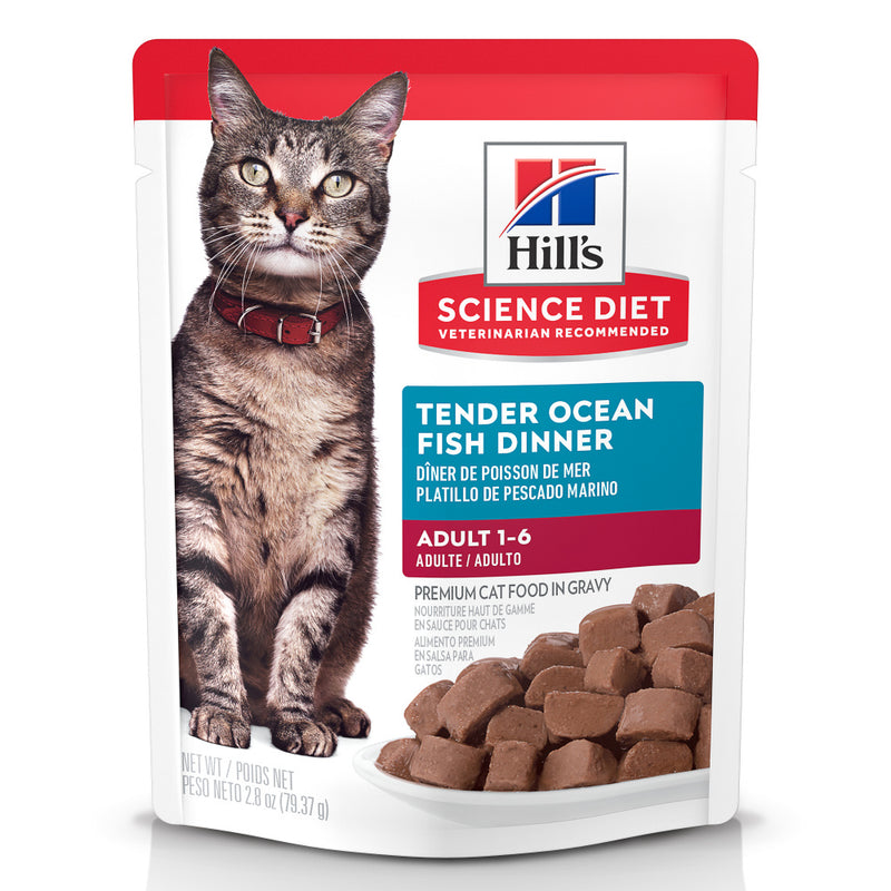 Hill's Science Diet Adult Tender Ocean Fish Dinner Wet Cat Food Pouches