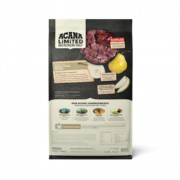 ACANA Singles, Duck & Pear Recipe, Limited Ingredient Diet Dry Dog Food