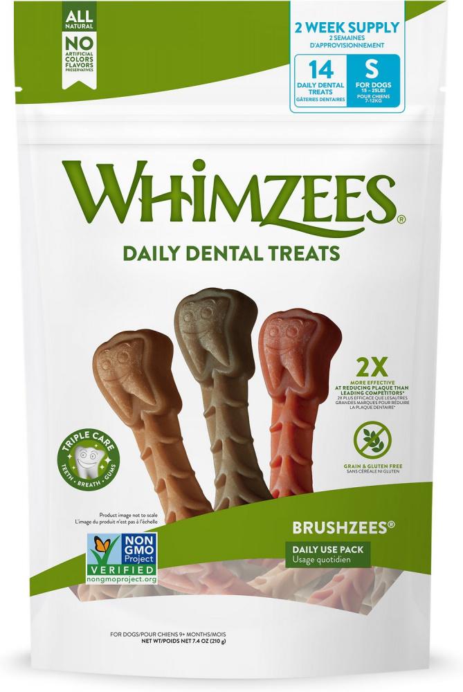Whimzees Daily Use Brushzees Small Pack Dental Dog Treats