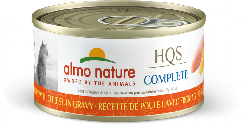 Almo Nature HQS Complete Cat Grain Free Chicken with Cheese In Gravy Canned Cat Food