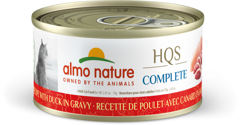 Almo Nature HQS Complete Cat Grain Free Chicken with Duck In Gravy Canned Cat Food