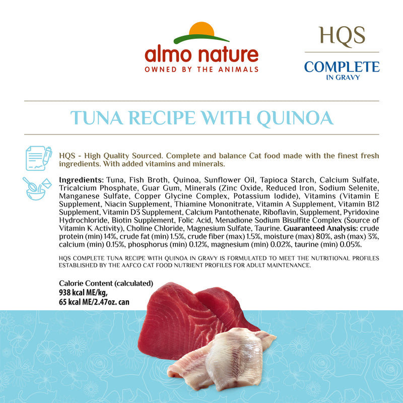 Almo Nature HQS Complete Cat Grain Free Tuna with Quinoa In Gravy Canned Cat Food