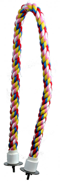 Happy Beaks Extra Large Rainbow Cotton Rope Boing with Bell