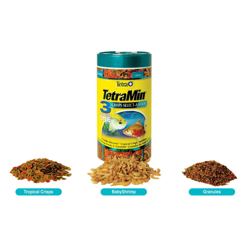 Tetra TetraMin Crisps Select-A-Food Variety Pack Flakes Fish Food