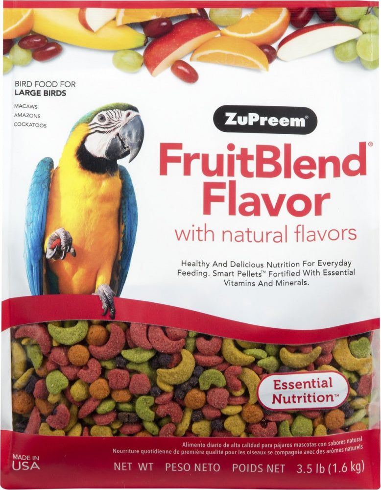 Zupreem FruitBlend Flavor Food with Natural Flavors for Large Birds