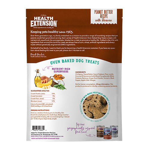 Health Extension Oven Baked Dog Treats Peanut Butter Recipe with Banana