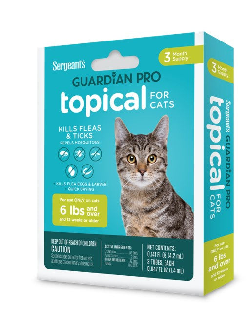Sergeant's Guardian PRO Flea & Tick Topical for Cats 3 Count