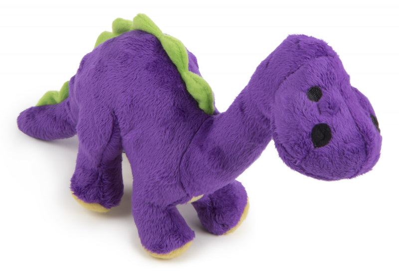 Go Dog Dinos Bruto with Chew Guard Technology Durable Plush Squeaker Dog Toy Purple