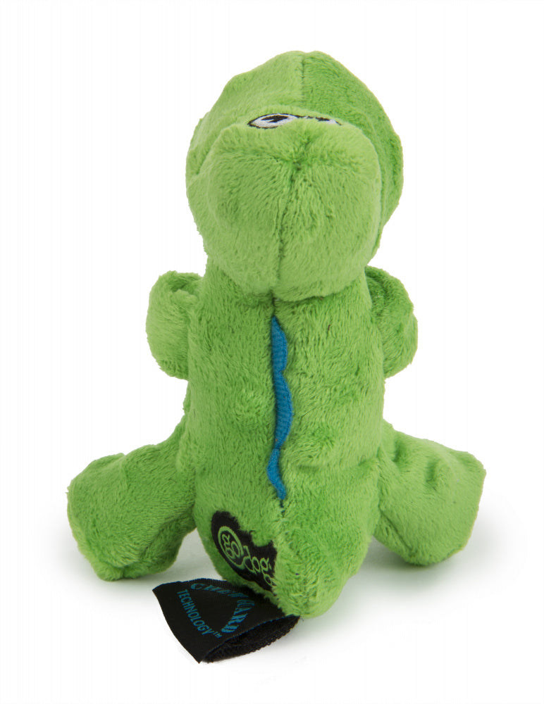 Go Dog Dinos TRex with Chew Guard Technology Durable Plush Squeaker Dog Toy Green Mini Just for Me