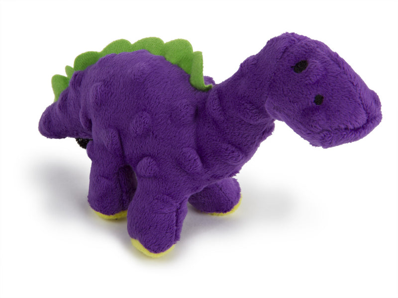 Go Dog Dinos Bruto with Chew Guard Technology Durable Plush Squeaker Dog Toy Purple Mini Just for Me