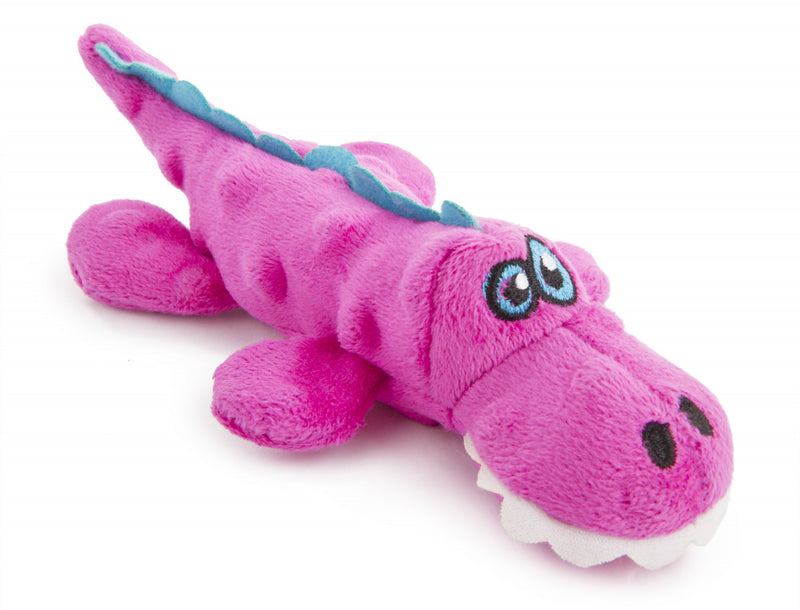 Go Dog Gators with Chew Guard Technology Durable Plush Squeaker Dog Toy Pink Mini Just for Me