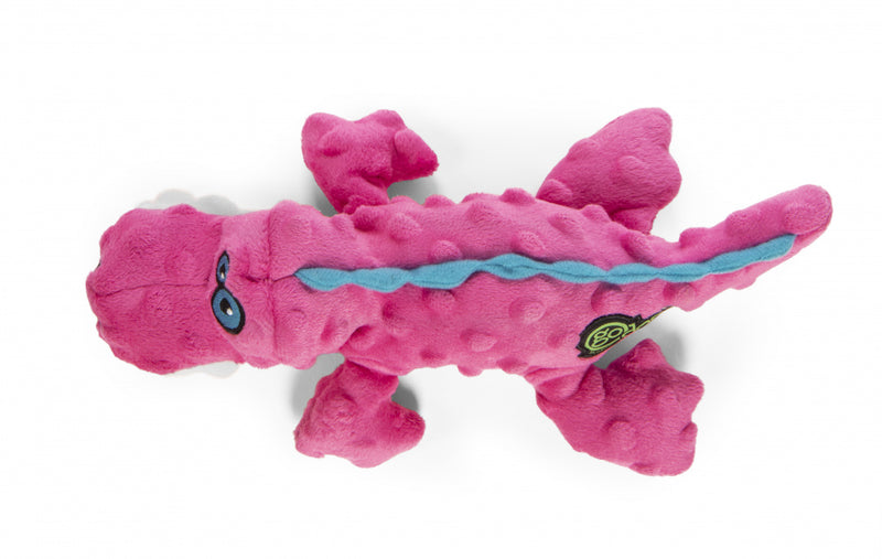 Go Dog Gators with Chew Guard Technology Durable Plush Squeaker Dog Toy Pink
