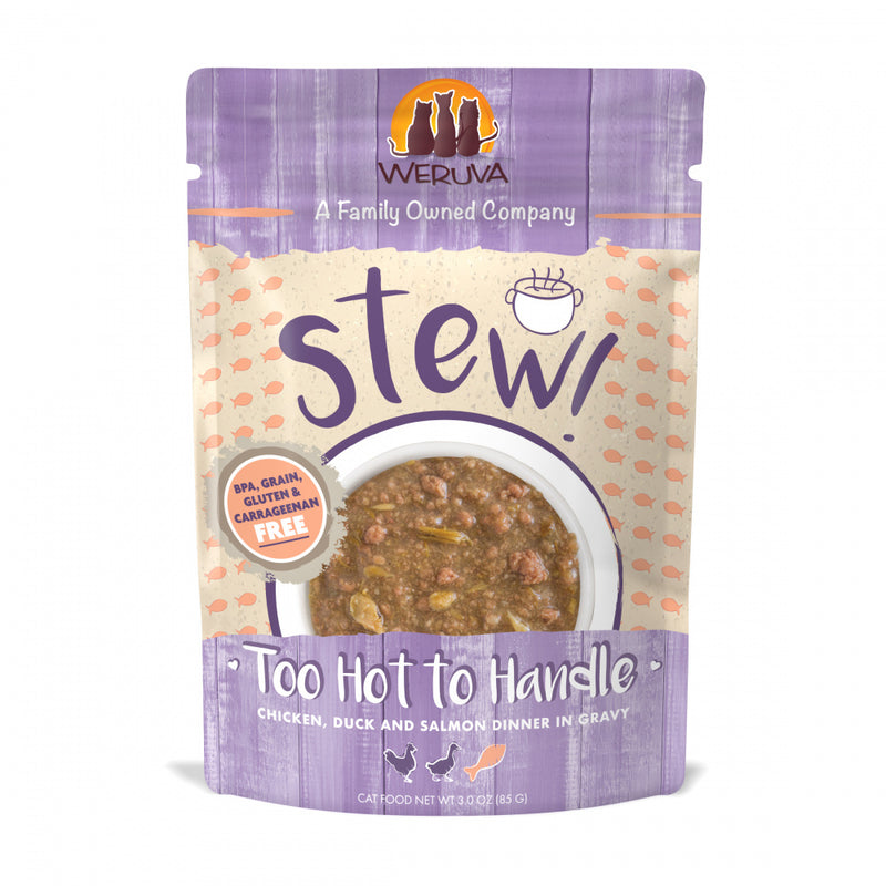 Weruva Classic Cat Stews! Too Hot to Handle with Chicken Duck & Salmon in Gravy Canned Cat Food