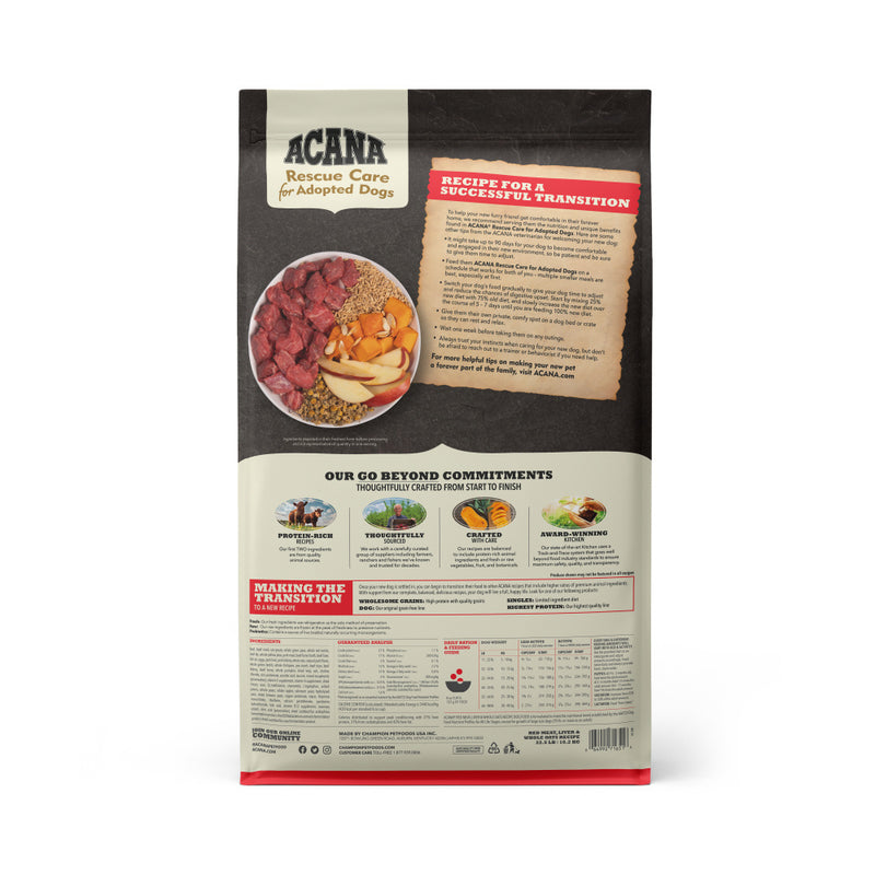 ACANA Rescue Care For Adopted Dogs Red Meat, Liver, & Whole Oats Recipe Dry Dog Food
