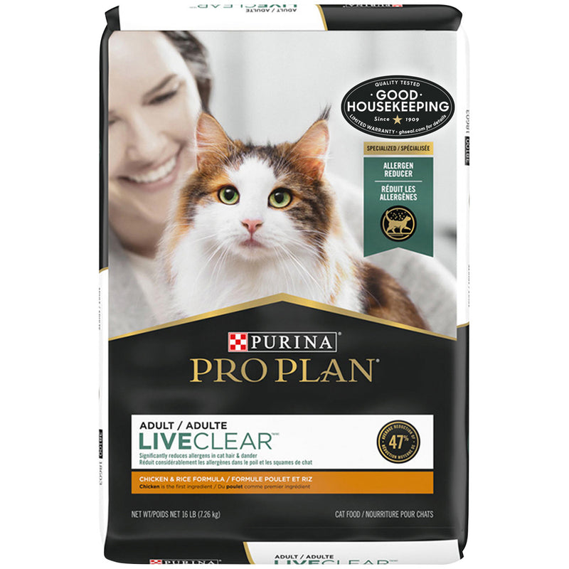 Purina Pro Plan LIVECLEAR With Probiotics High Protein Chicken & Rice Formula Dry Cat Food