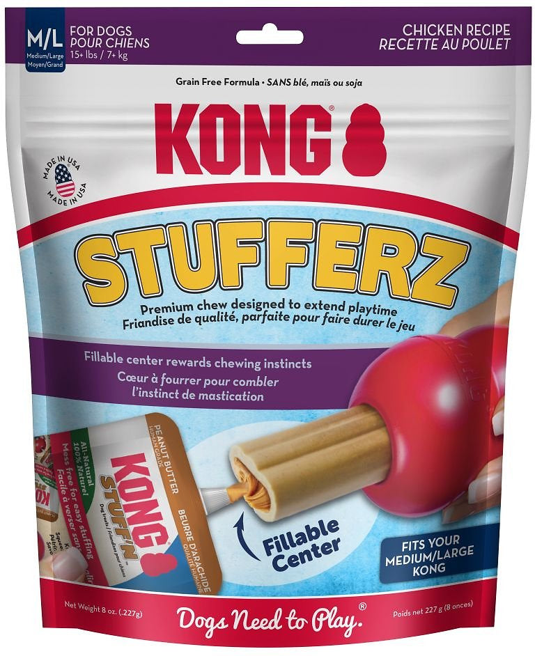 Kong Stufferz Chicken Dog Treat - Medium/Large